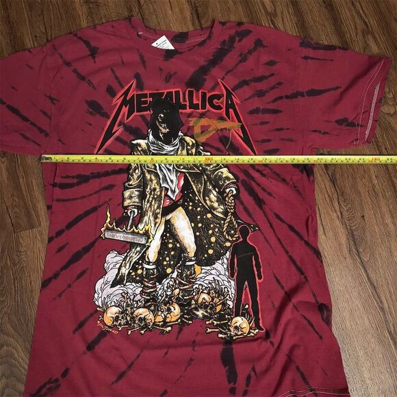 Metallica "Unforgiven" Tie-Dye T-Shirt Men's L Red Graphic Print - Picture 8 of 9